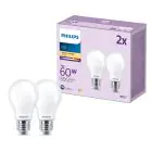 Voordeelpak 2x Philips Lamp LED E27 Peer Mat 7W 806lm - 827 Zeer Warm Wit